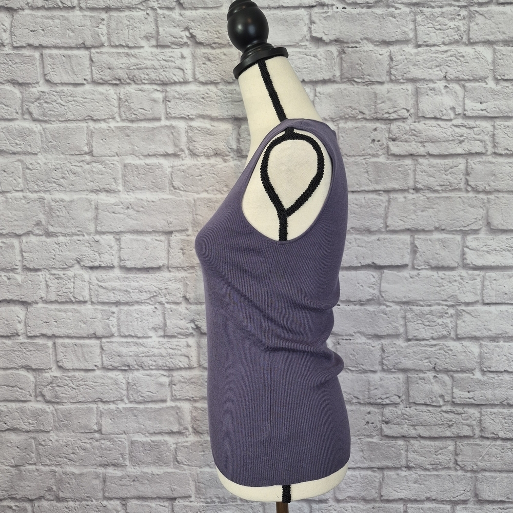 St. John Tank Top Dusty Purple Mauve Scoop Neckline Knit Wool Blend Womens Sz S - Picture 6 of 8